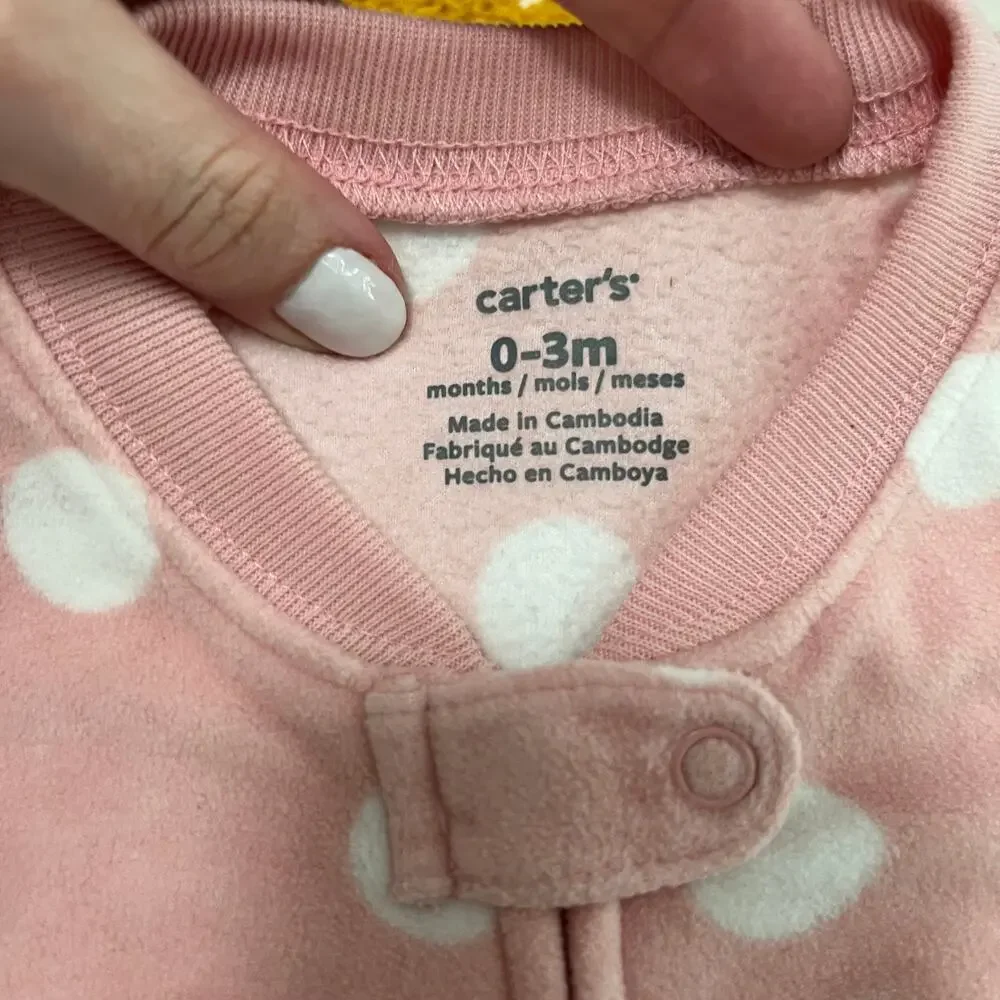 Carter's Baby Girl's Bunny Wearable SleepSack Blanket Size Medium 0-3 Months